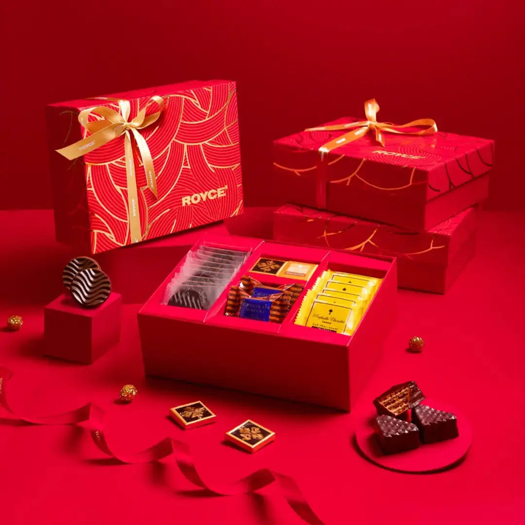 Red Rosette Gift Box By ROYCE chocolate India